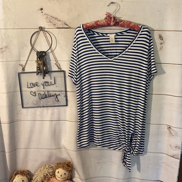 Matty M; Striped; T Shirt; Top; L - Picture 4 of 8